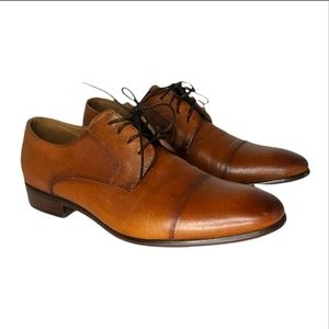 Aldo Cognac Leather Cap Toe Oxford Lace Up Size 11